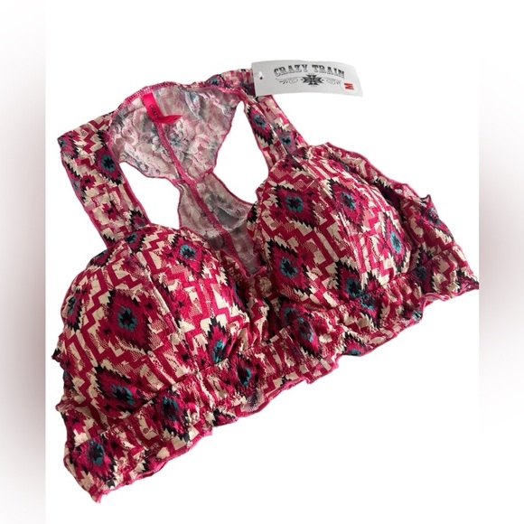 Crazy Train Fushia Women’s Aztec Print Bralette - Picture 2 of 8